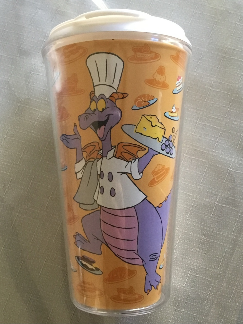 New Disney Figment Travel Tumbler Cup "Taste Your Way Around the World"